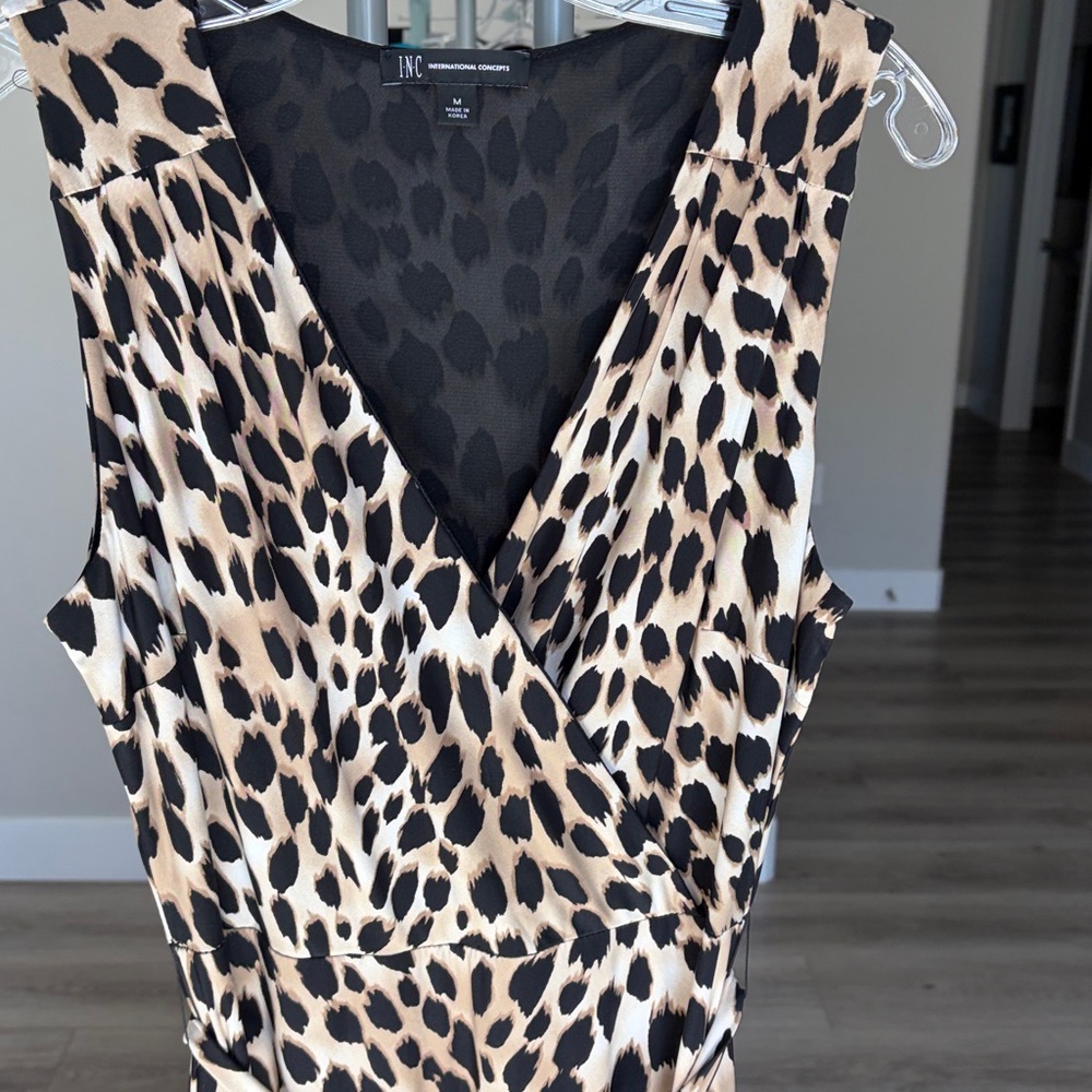 INC International Concepts Leopard Maxi Dress (Size M) - Picture 5 of 9